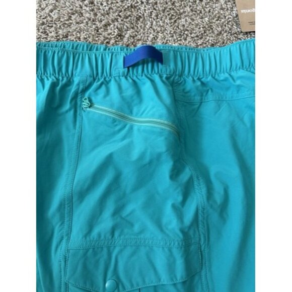 Patagonia Women's Outdoor Everyday 4" Shorts Size XL Belted Teal Active Logo - Picture 3 of 10